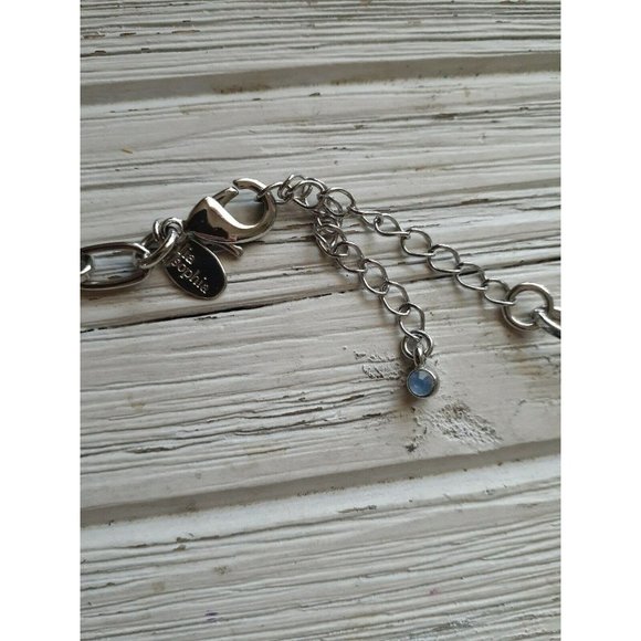 Lia Sophia Thea Clover Necklace Blue rhinestone Crystals Choker Collar statement - Picture 3 of 5